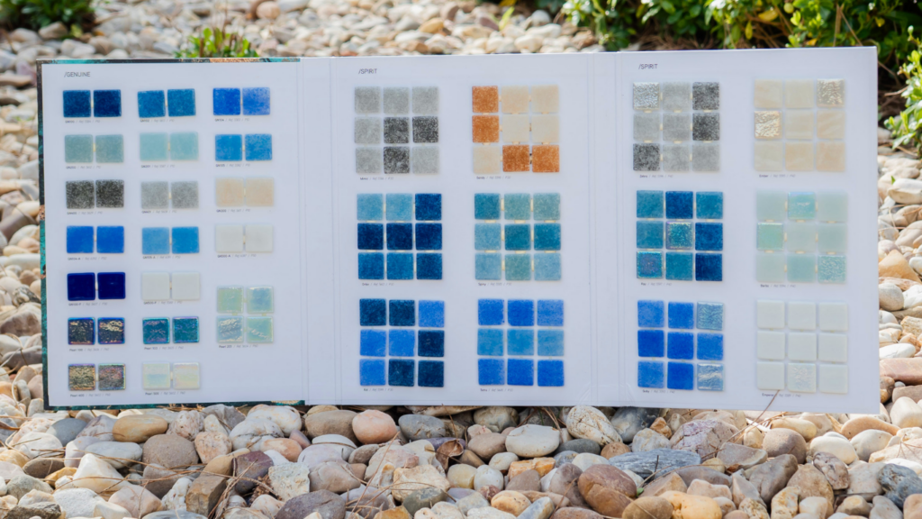 recycled glass pool tiles Algarve