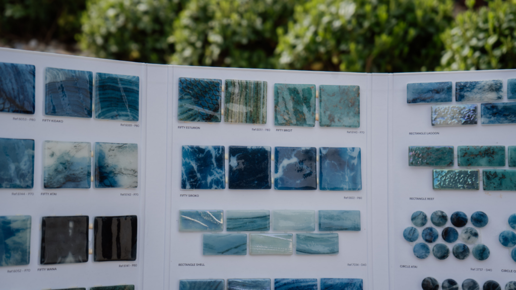 recycled glass pool tiles Algarve